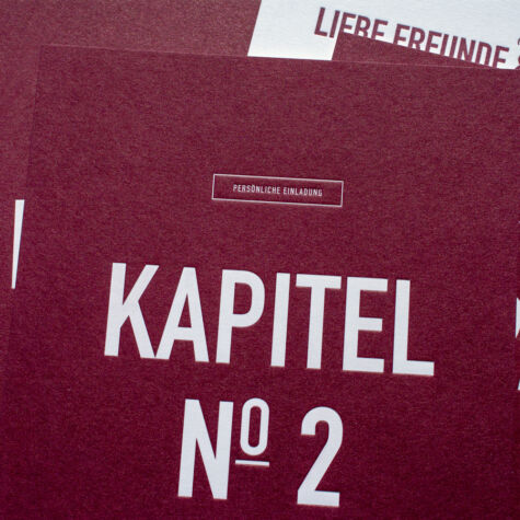 Kombination Einladungskarten Letterpress mit einer Heißfolie in Weiß